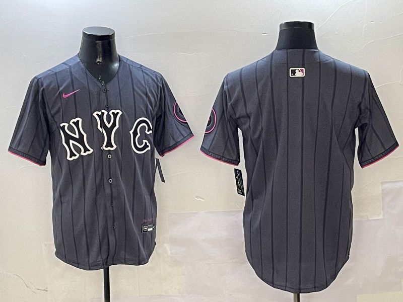 Men New York Mets Blank Black City Edition 2025 Nike MLB Jersey style 1